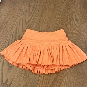 Orange Creamsicle Gold Hinge Pleated Tennis Skirt
